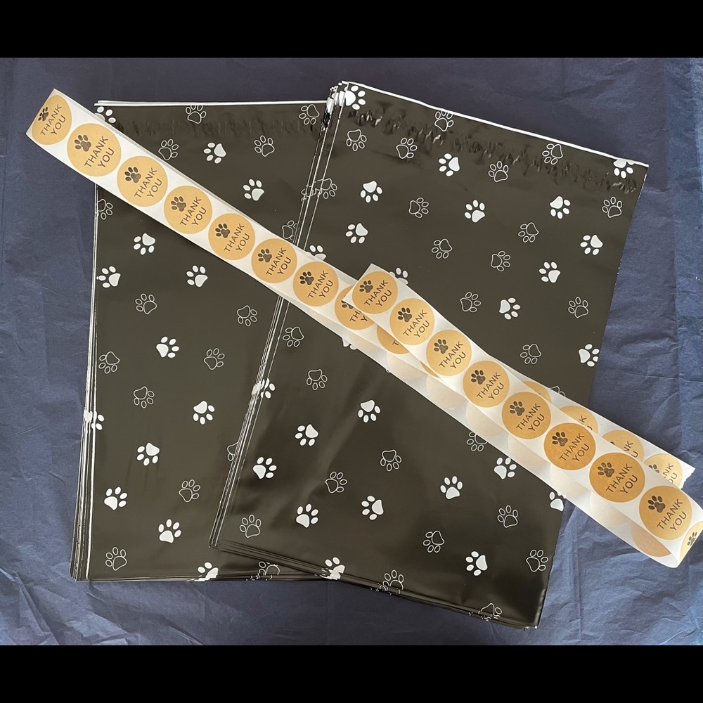 Paw print (40 polymailers & stickers bundle)